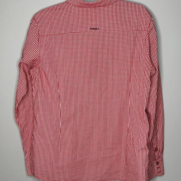 Ariat Real Womens Size XL Red White Check Long Sleeve Button Up Casual Shirt - Picture 4 of 10